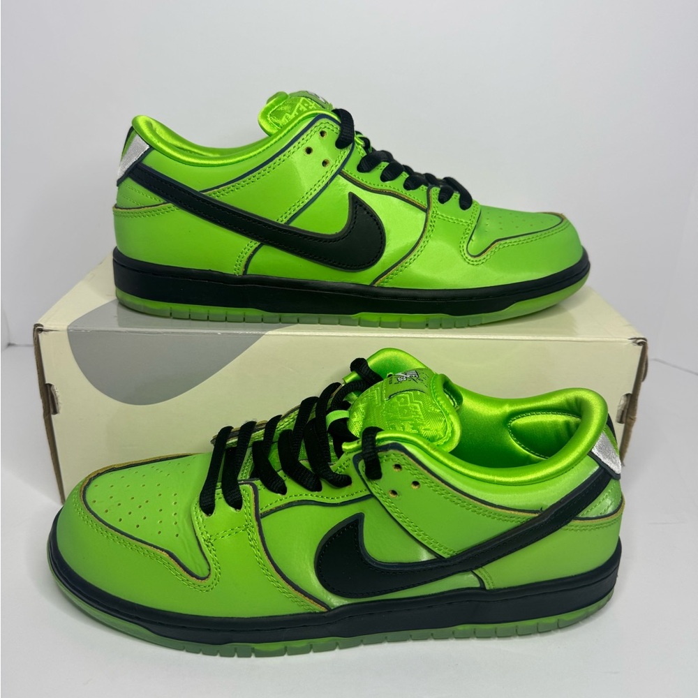 Nike SB Dunk Low “Powerpuff Girls – Buttercup” 9.5M – OG Box + Green Laces